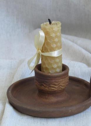 Керамический подсвечник с тарелочкой підсвічник