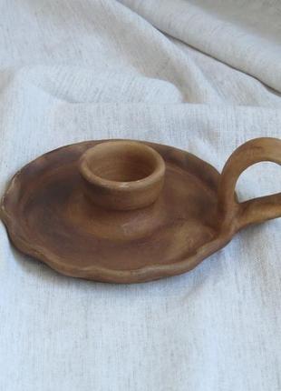 Керамический подсвечник с тарелочкой підсвічник