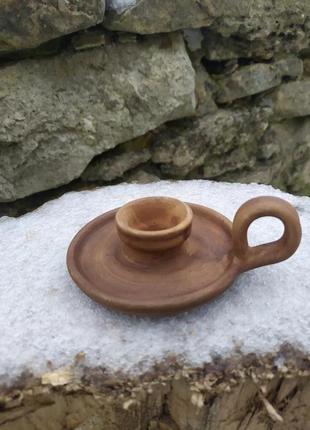 Керамический подсвечник с тарелочкой підсвічник