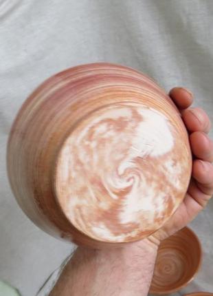 Керамічна тарілка миска гончарна салатниця глиняна тарілка для супу9 фото