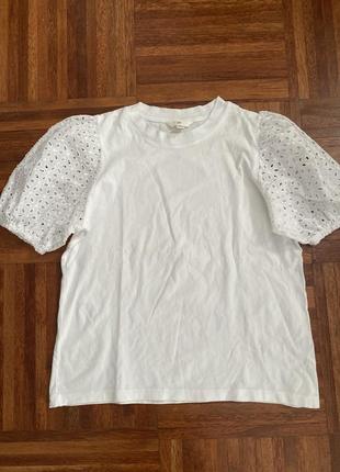 Новая белая блуза футболка h&amp;m s/p швеция 🇸🇪1 фото