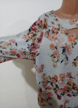 Новая блуза в цветочный принт большой размер3 фото
