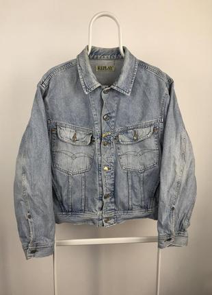 Винтажная джинсовая куртка состаренная replay vintage denim ralph levis edwin evisu