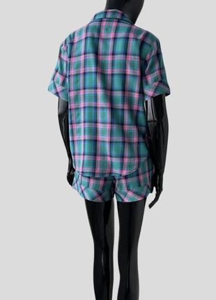 Фланелевая хлопковая пижама с шортами victoria’s secret рубашка шорты6 фото