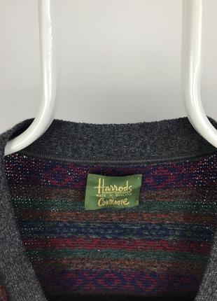 Винтажный шерстяной кардиган свитер harrods made in england3 фото