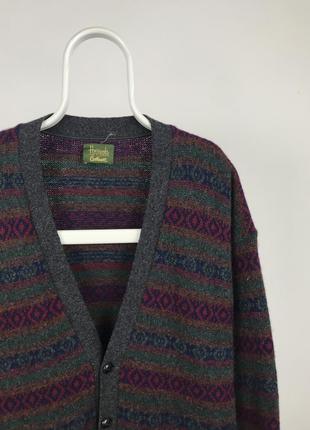 Винтажный шерстяной кардиган свитер harrods made in england2 фото