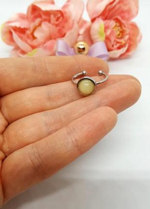 💍💛 миниатюрное кольцо натуральный камень лимонная яшма