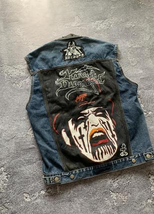 Punk rock patched painted spiked vest streetwear y2k sk8