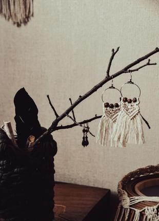 Сережки макраме 3