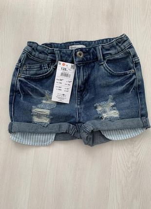 Детские джинсовые шорты zara для девочки reserved 7-8 лет/детские джинсовые шорты резерв на девочке3 фото