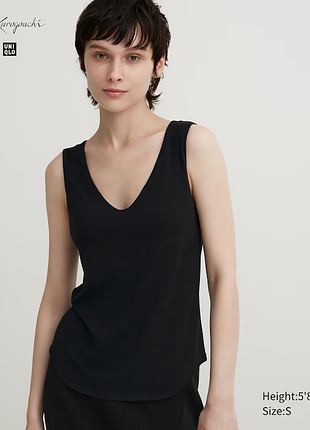 Топ майка с бюстгальтером uniqlo heattech смешанный шелк uniqlo