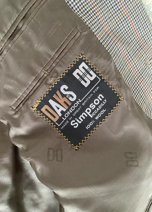 Винтажный роскошный оверсайз жакет пиджак в гусиную лапку удлиненный 100% шерсть6 фото