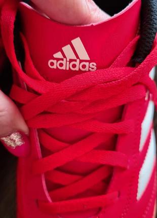 Кросівки футзалки бампи кеди червоні білі adidas5 фото