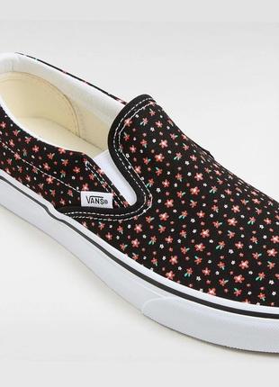 Кеди жіночі vans classic slip-on 46 (30 см) ditsy floral blackmulti (vn000bvzbou1-46)6 фото