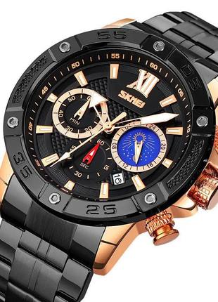 Стильные статусные мужские наручные часы skmei 9235rg, часы наручные мужские стрелочные, wi-328 модные часы
