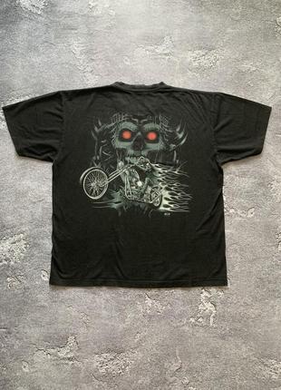 Wild skull biker tee streetwear y2k sk8 vintage archive punk gothic opium avant  merch affliction  new rock3 фото