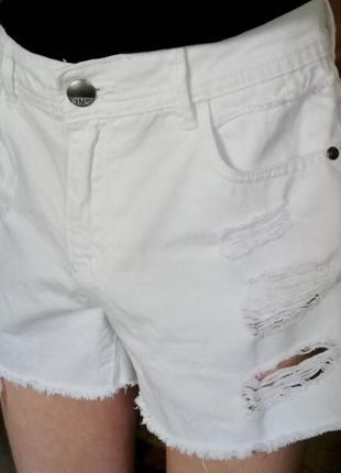 Шорты женские джинсовые белые3 фото