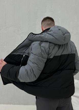 Куртка весняна демисезонна чоловіча чорний/графіт преміум якість5 фото