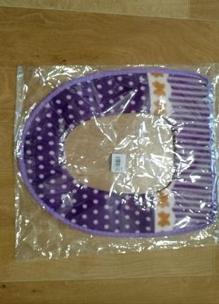 Чехол-накладка, утеплитель на сиденье унитаза на липучках фиолетовый