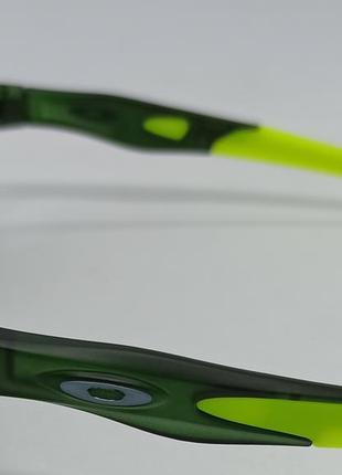 Окуляри в стилі oakley чоловічі сонцезахисні синє фіолетові дзеркальні поляризовані в чорній матовій оправі5 фото