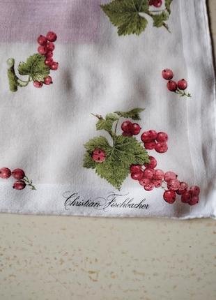 Скидка!🤩сет, набор носовых платочков,, белый с ягодами cristian fishbacher, шов роуль😍👌