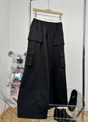 Черные брюки карго wang4 фото