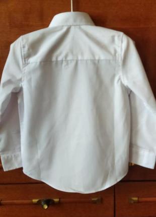 Новая белая рубашка "next" на 4г.(104 см) бангладеш3 фото