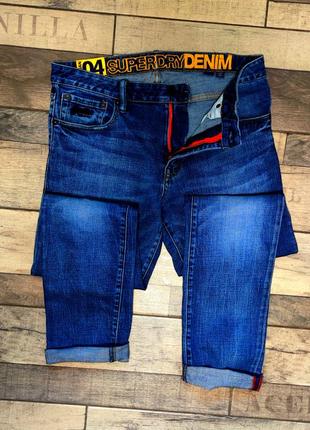 Чоловічі стильні сині джинси superdry оригінал темно-синього кольору розмір 342 фото