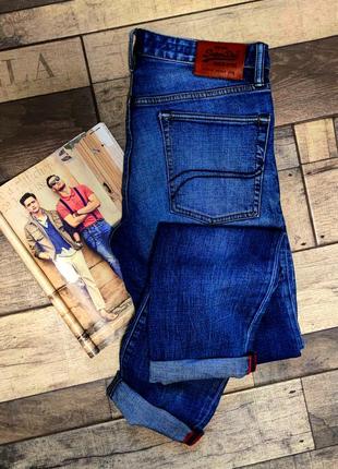 Чоловічі стильні сині джинси superdry оригінал темно-синього кольору розмір 343 фото