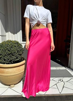 Жіноча шовкова спідниця максі, довга юбка, класична, шовк армані6 фото
