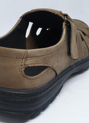 Кожаные харьковские мужские сандалии оливкового цвета 39-46рр!!!6 фото