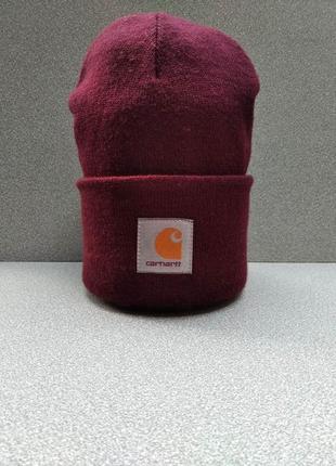 Шапка carhartt бордового кольору