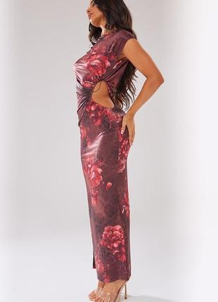 Красное вечернее длинное макси облегающее платье платье с завязками plt3 фото