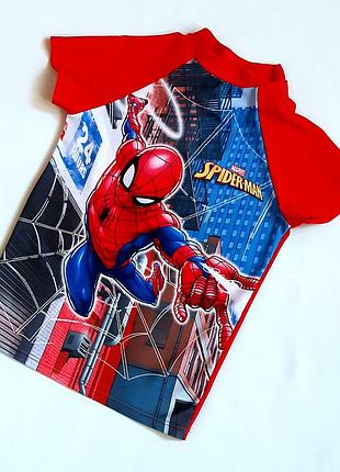 Футболка marvel для пляжа солнцезащитная spider man человек паук на 3-4 года1 фото