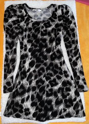 Трендовое платье - леопард с плечиками, хлопок3 фото