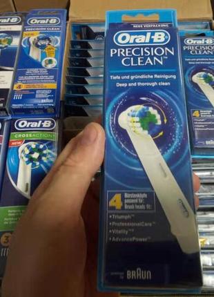 4шт насадки для електро щітки орал бі браун прецишн клін braun oral-b precision clean2 фото