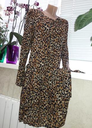 Легкое полупрозрачное леопардовое платье expressо