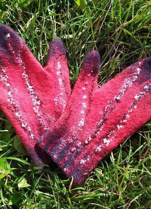 Валяные перчатки варежки валяные перчатки варежки из шерсти