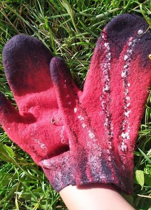 Валяные перчатки варежки валяные перчатки варежки из шерсти