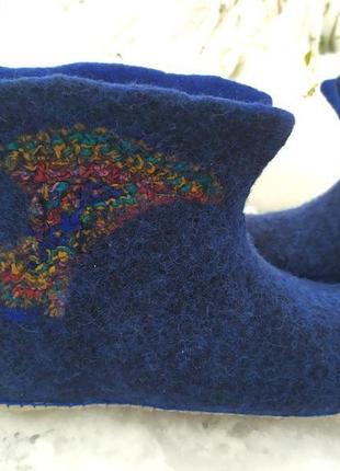 Валяні тапочки домашні тапочки валяні тапки для будинку валяні капці "в українському стилі"