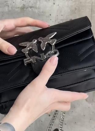 Женская сумка pinko, сумка пинко кросс боди черная, cross body, сумки через плечо, сумки пинко8 фото