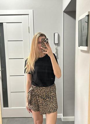 Леопардовая юбка-шорты zara