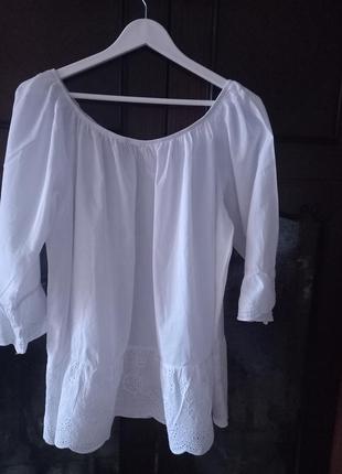 Блуза легкая,белая1 фото