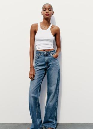 Джинси wide leg zara mid rise