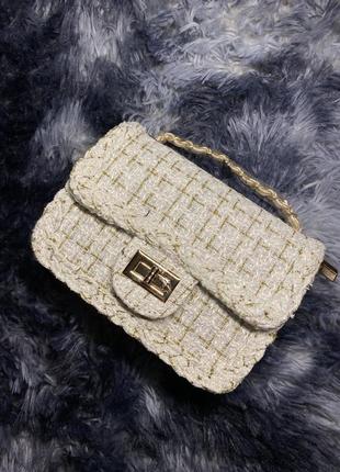 Твідова сумка в стилі guess сумка кросбоді crossbody в стилі зара