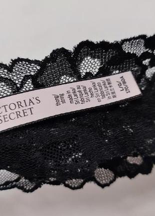 Victoria's secret трусы стринги черные трусики женские ажурные кружные кружево прозрачное секси эротик6 фото