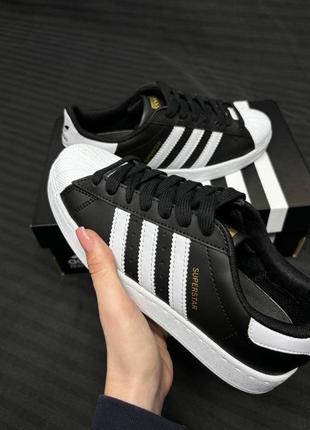 Adidas superstar black white premium1 фото