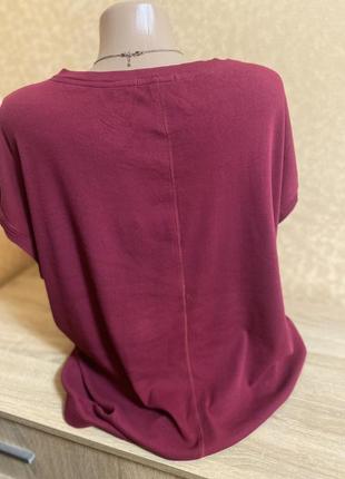 Комбинированный топ блуза винного цвета3 фото