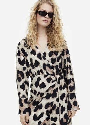 Платье h&m леопард 36 s 2