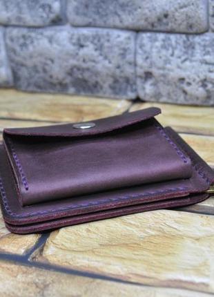 Шкіряний гаманець з затиском для грошей з відділами для карт і монетницею z05-8004 фото